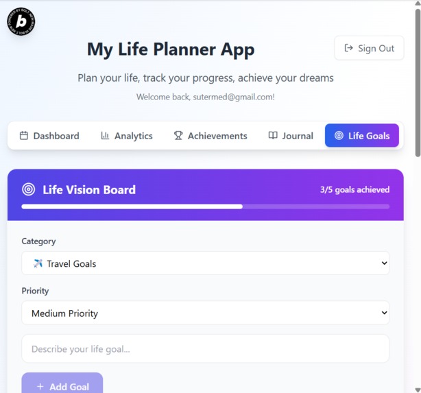 My Life Planner App – screenshot 1