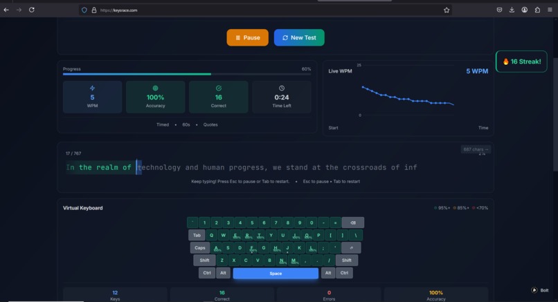 KeysRace - Modern Typing Experience – screenshot 4
