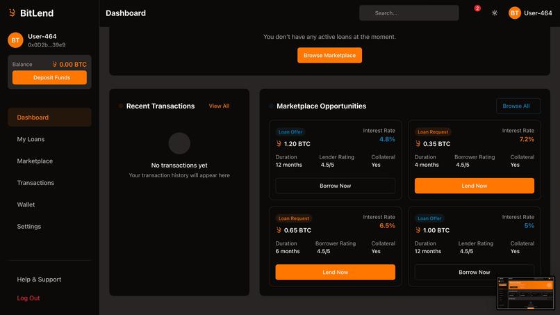 BitLend – screenshot 2