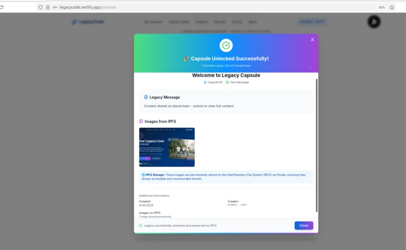 LegacyCode ~Preserving your Legacy on the Blockchain – screenshot 10