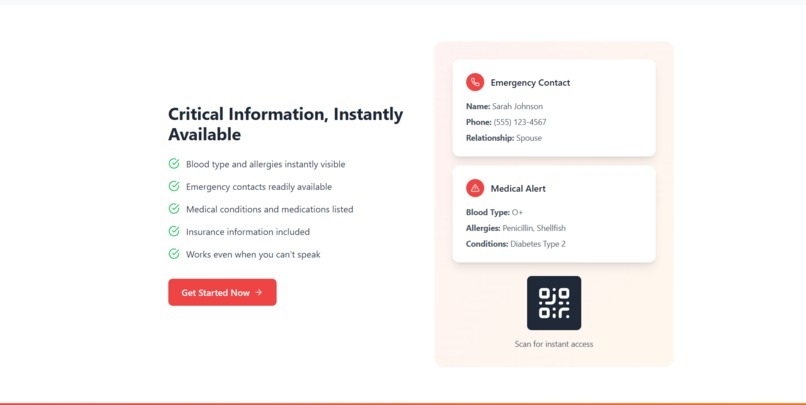 Lifelink-A QR-based emergency health card – screenshot 2