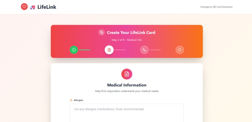 Lifelink-A QR-based emergency health card – screenshot 6
