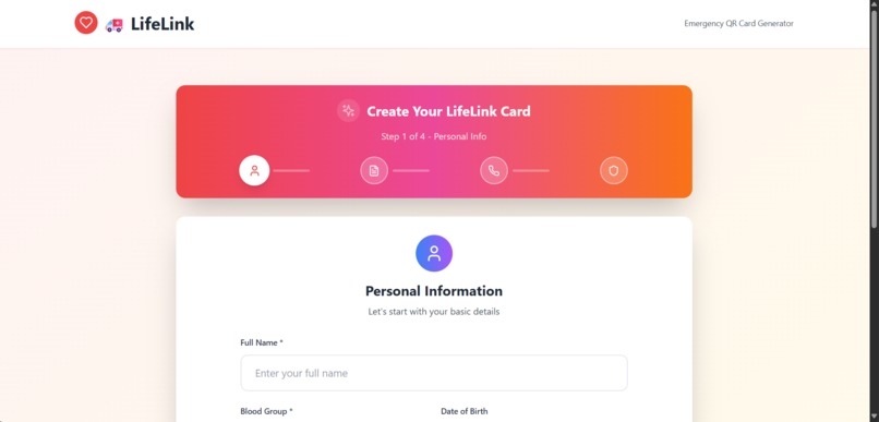 Lifelink-A QR-based emergency health card – screenshot 7