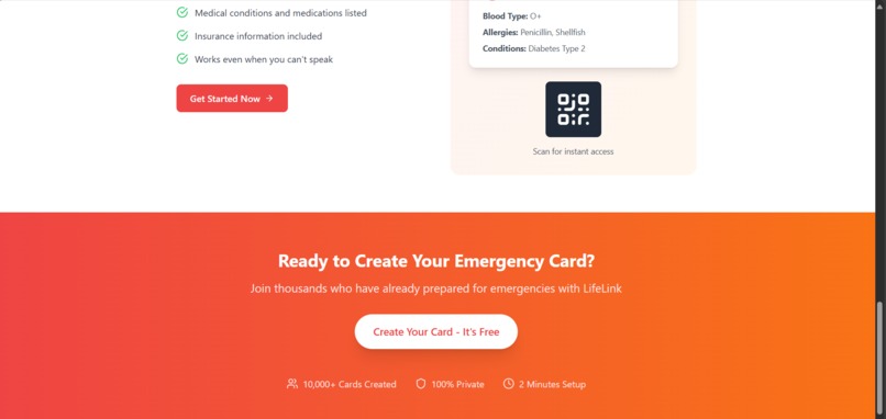 Lifelink-A QR-based emergency health card – screenshot 11