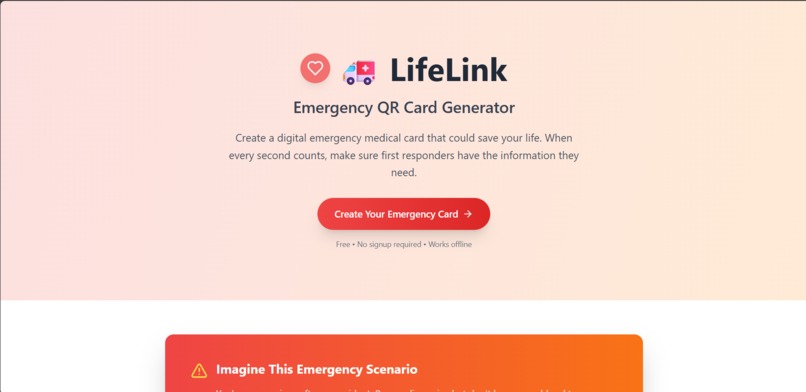 Lifelink-A QR-based emergency health card – screenshot 12