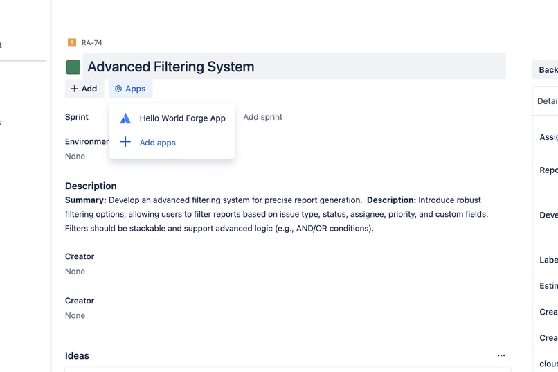 Hello World Forge App – screenshot 2