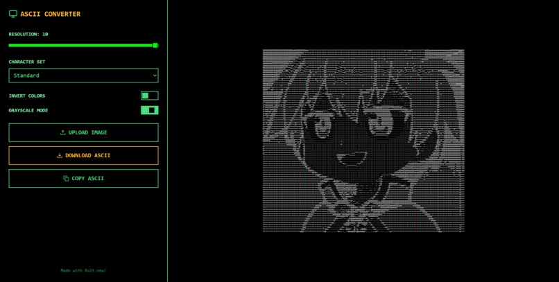 Vintage 1980s Terminal ASCII Converter – screenshot 2