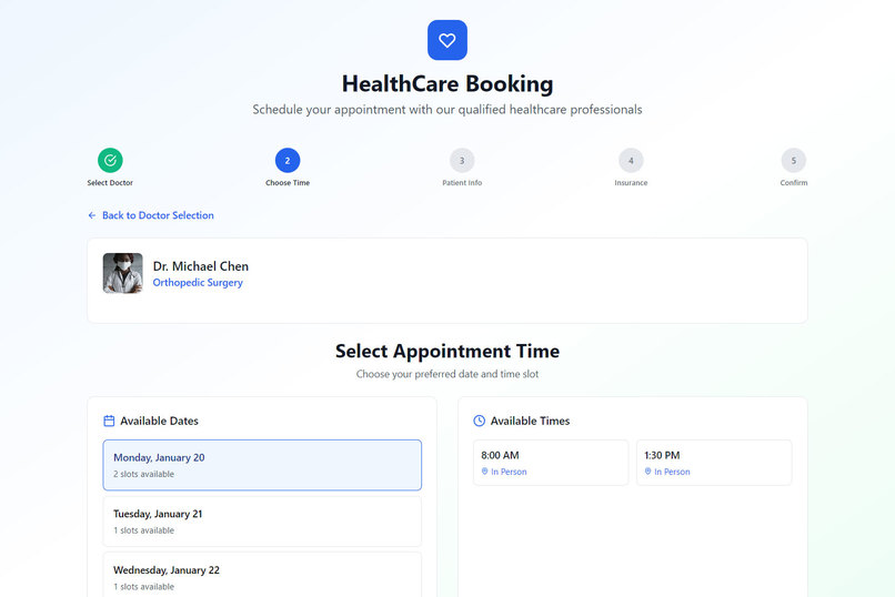 HealthCare Booking – screenshot 2