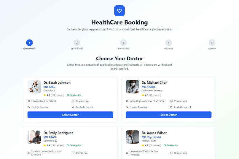 HealthCare Booking – screenshot 1