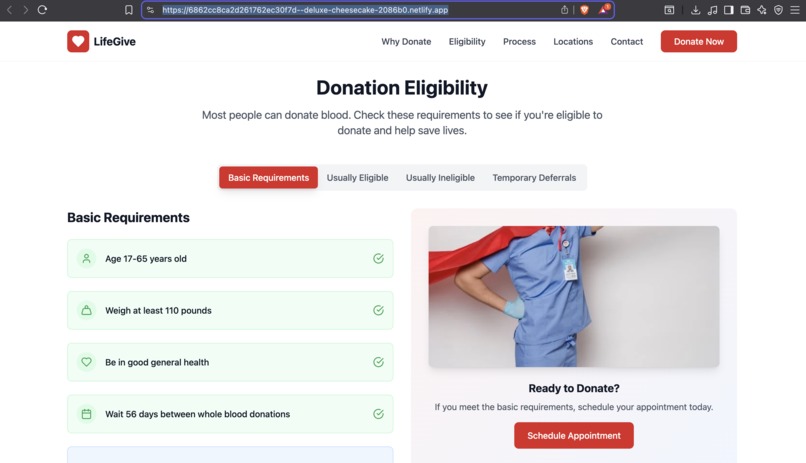 Smart Blood donation system – screenshot 1
