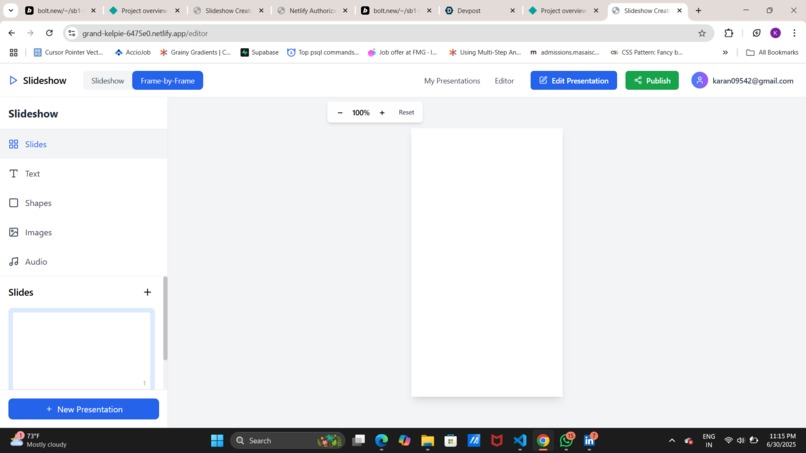 Slideshow with publishable support and a powerful editor – screenshot 2