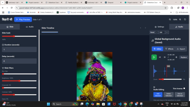 Slideshow with publishable support and a powerful editor – screenshot 5