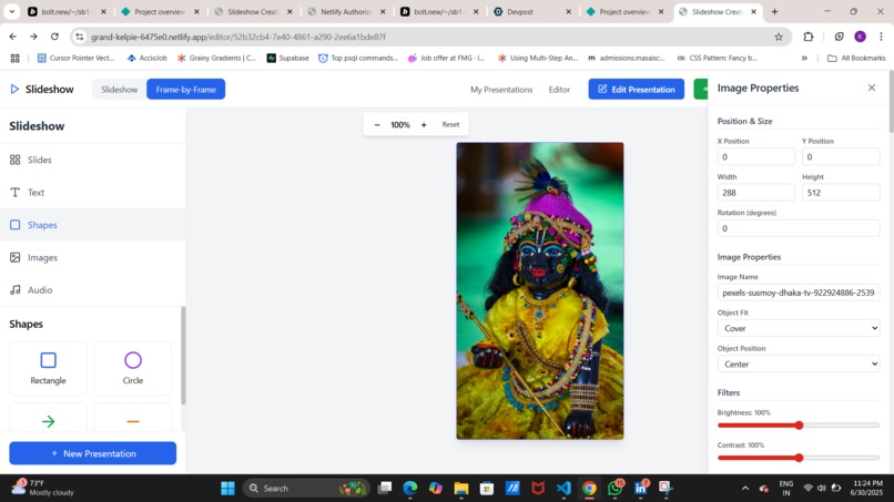 Slideshow with publishable support and a powerful editor – screenshot 3