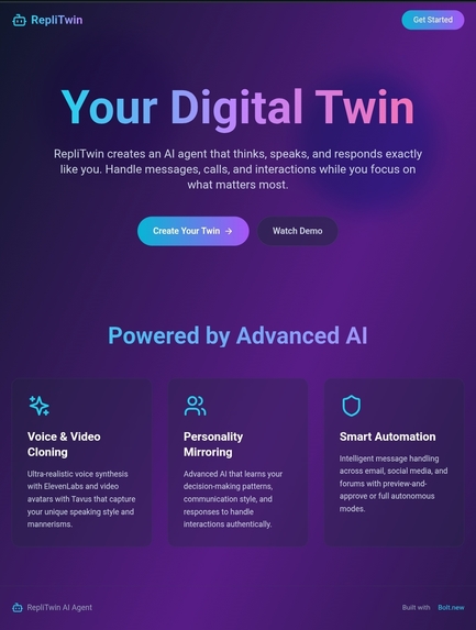 RepliTwin – Your Personal AI Agent – screenshot 1
