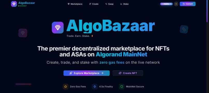 AlgoBazaar - Premier NFT Marketplace on Algorand MainNet – screenshot 1