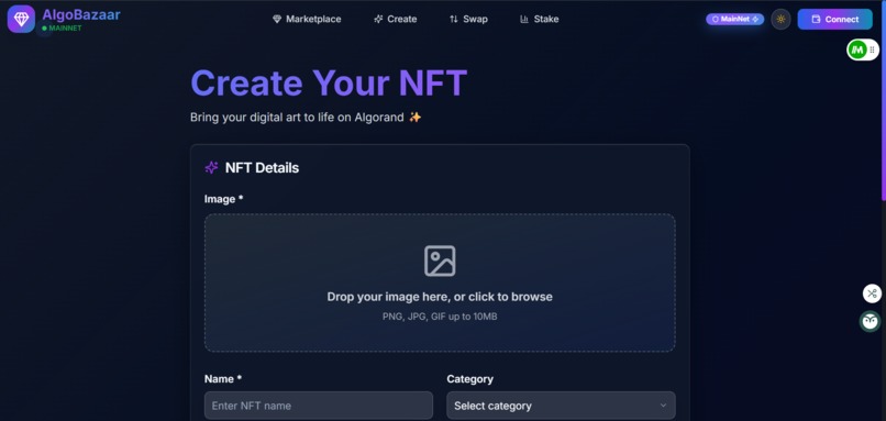AlgoBazaar - Premier NFT Marketplace on Algorand MainNet – screenshot 3