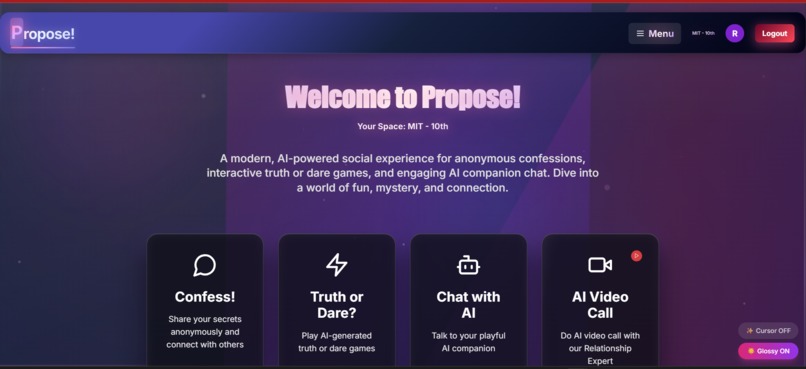 Propose!-AI Powered Social Experience – screenshot 1