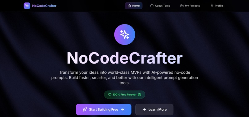 NoCodeCrafter Concise brandable ideal for  devs and creators – screenshot 2