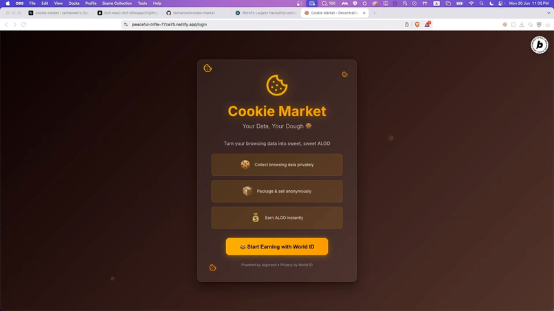Cookie Market - Own Your Data, Claim Your Wealth – screenshot 1