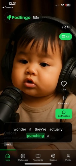 Podlingo - Practice English Through Podcast Videos & AI – screenshot 1