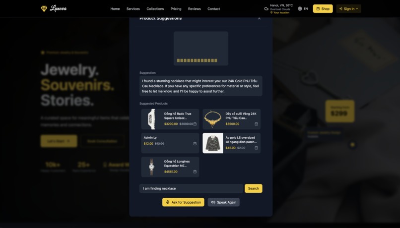 Lunova - Modern Jewelry & Souvenir E-commerce Platform – screenshot 1