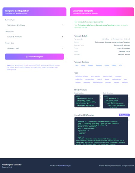 WebTemplate Generator – screenshot 2