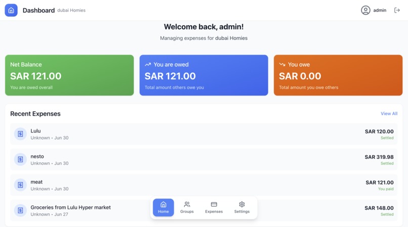 Expense Sharing App – screenshot 2