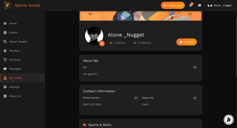SportsSocial  – screenshot 2