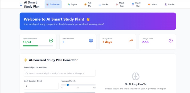 AI smart study plan – screenshot 1
