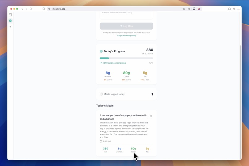 Mouthful — AI Calorie Tracker – screenshot 4