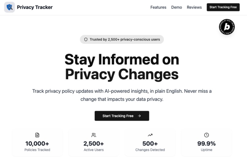 Privacy Policy Tracker – screenshot 1