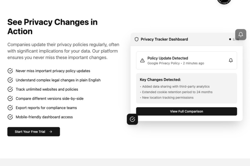 Privacy Policy Tracker – screenshot 2