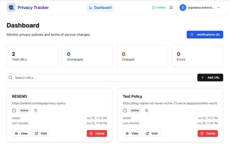 Privacy Policy Tracker – screenshot 3
