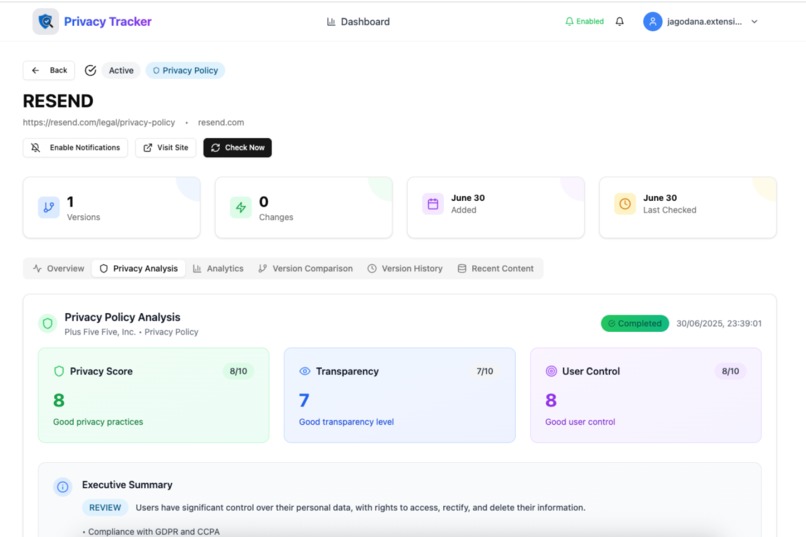 Privacy Policy Tracker – screenshot 4