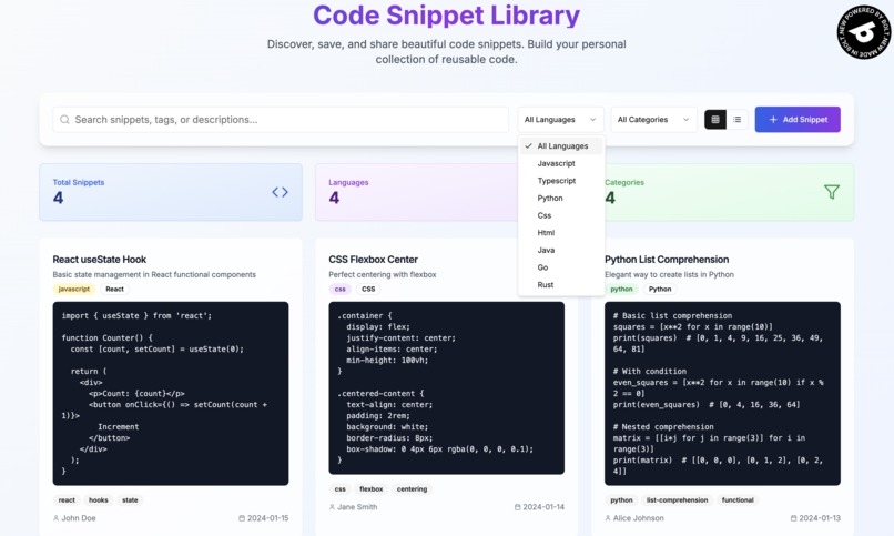 Code Snippet Library – screenshot 2