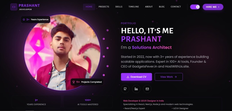 Prshant.dev – Developer Portfolio – screenshot 1