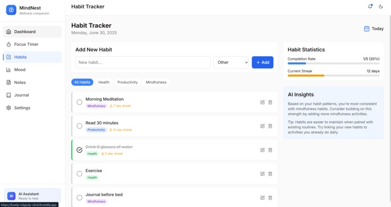 MindNest – screenshot 1