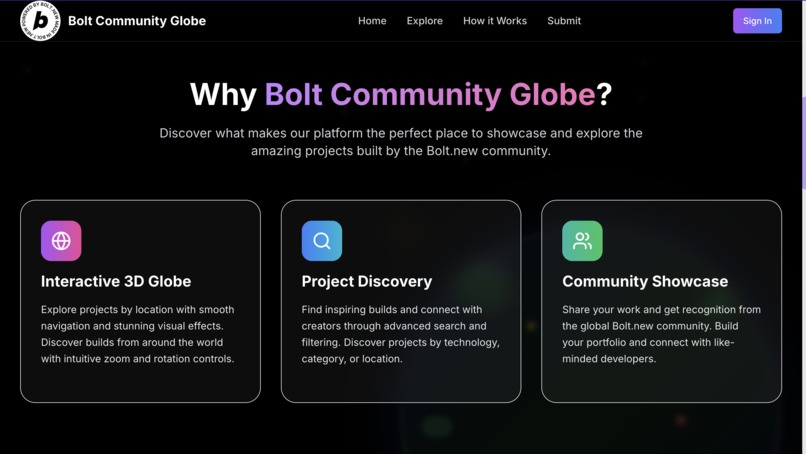 Bolt Community GLobe – screenshot 2