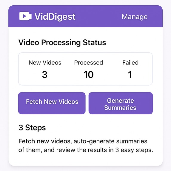 AetherBrief: Youtube Summary Platform – screenshot 3