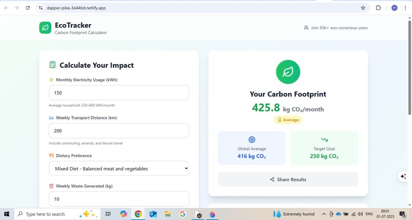 Carbon Emission Footprint tracker -Co2 reduction on the go   – screenshot 1