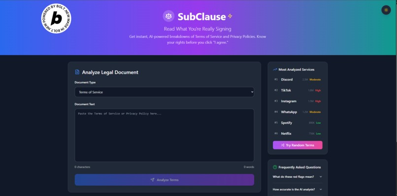 SubClause – screenshot 1
