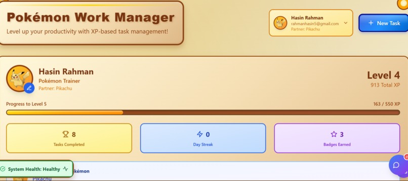Pokemon work management – screenshot 1