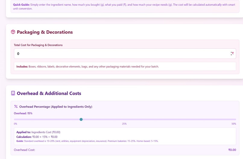 Professional Bakers' Price Calculator – screenshot 2