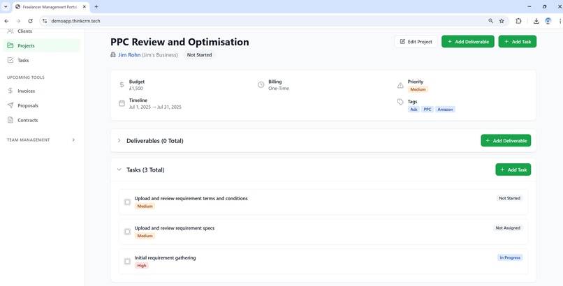 ThinkCRM – From Brief to Delivery, All in One Hub – screenshot 2
