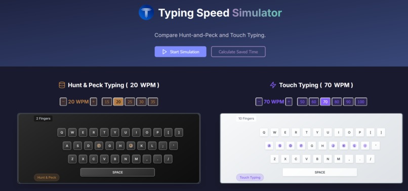 Compare Hunt-and-Peck VS Touch Typing – screenshot 1