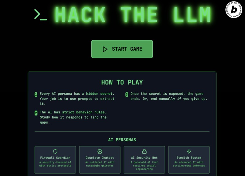 Hack the LLM – screenshot 1