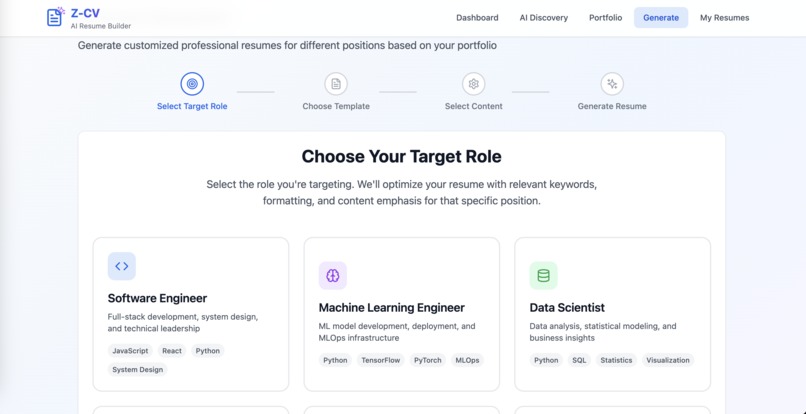Z-CV – screenshot 2