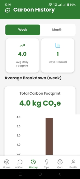 EcoTrack Carbon Footprint Calculator – screenshot 3