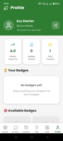 EcoTrack Carbon Footprint Calculator – screenshot 5