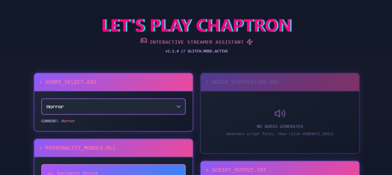 Chaptron — Let’s Play AI Character Generator – screenshot 1